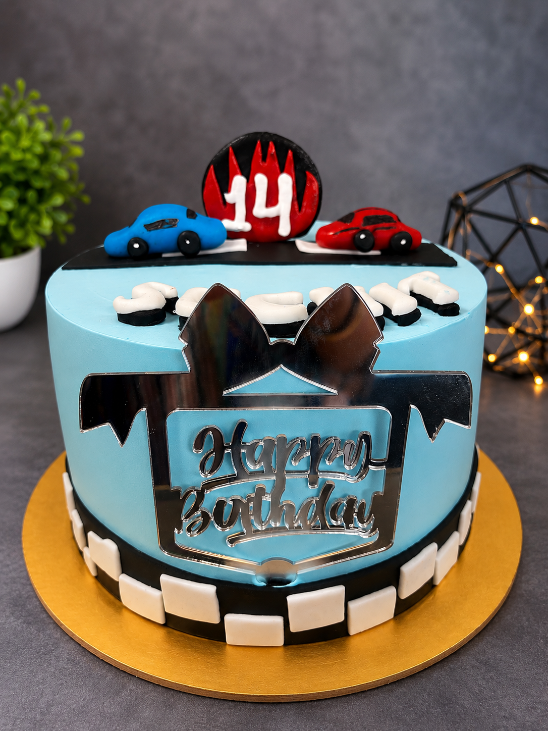 Race Track Theme Birthday Cake for 14-Year-Old