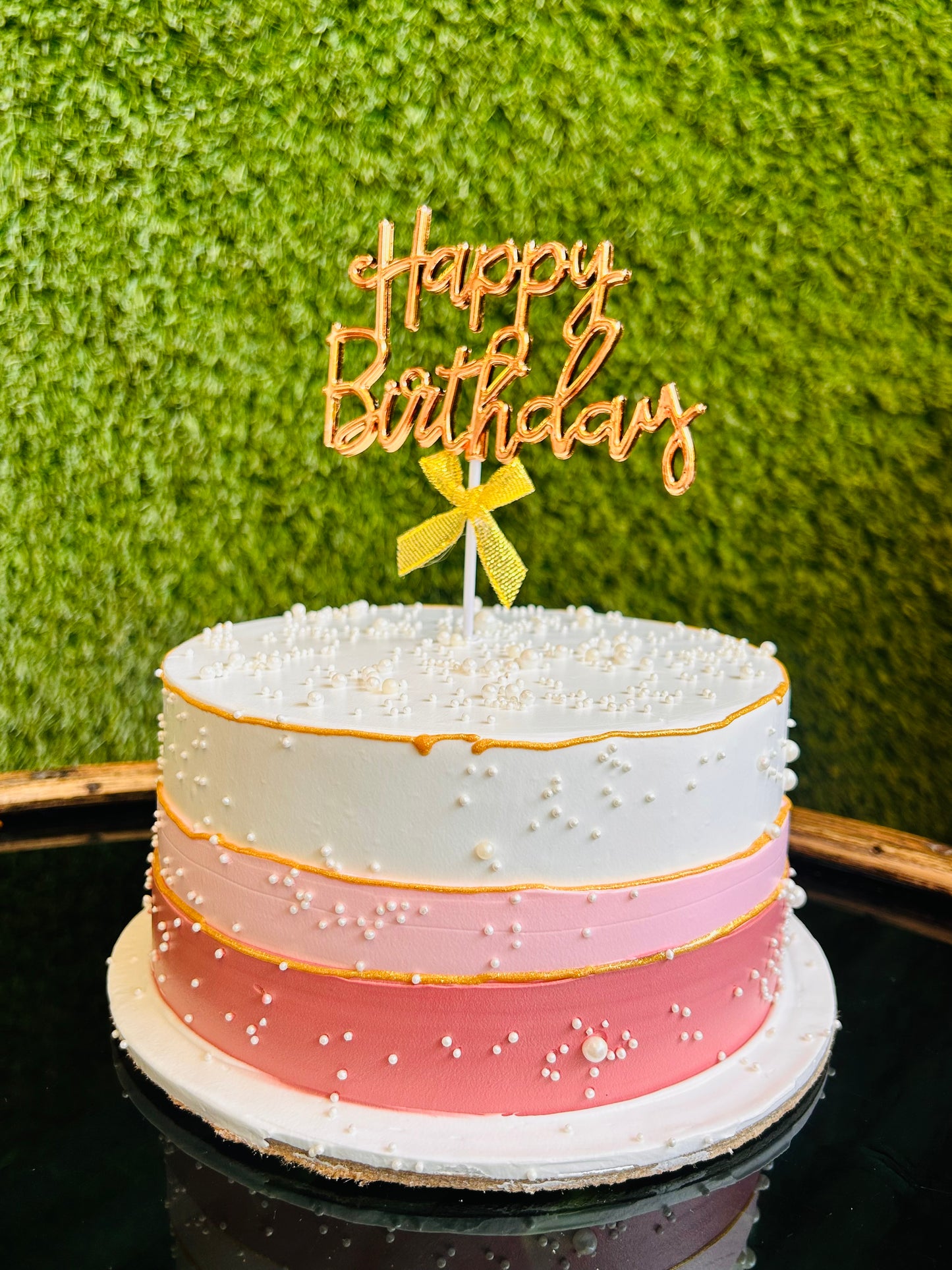 Blush Elegance Birthday Cake