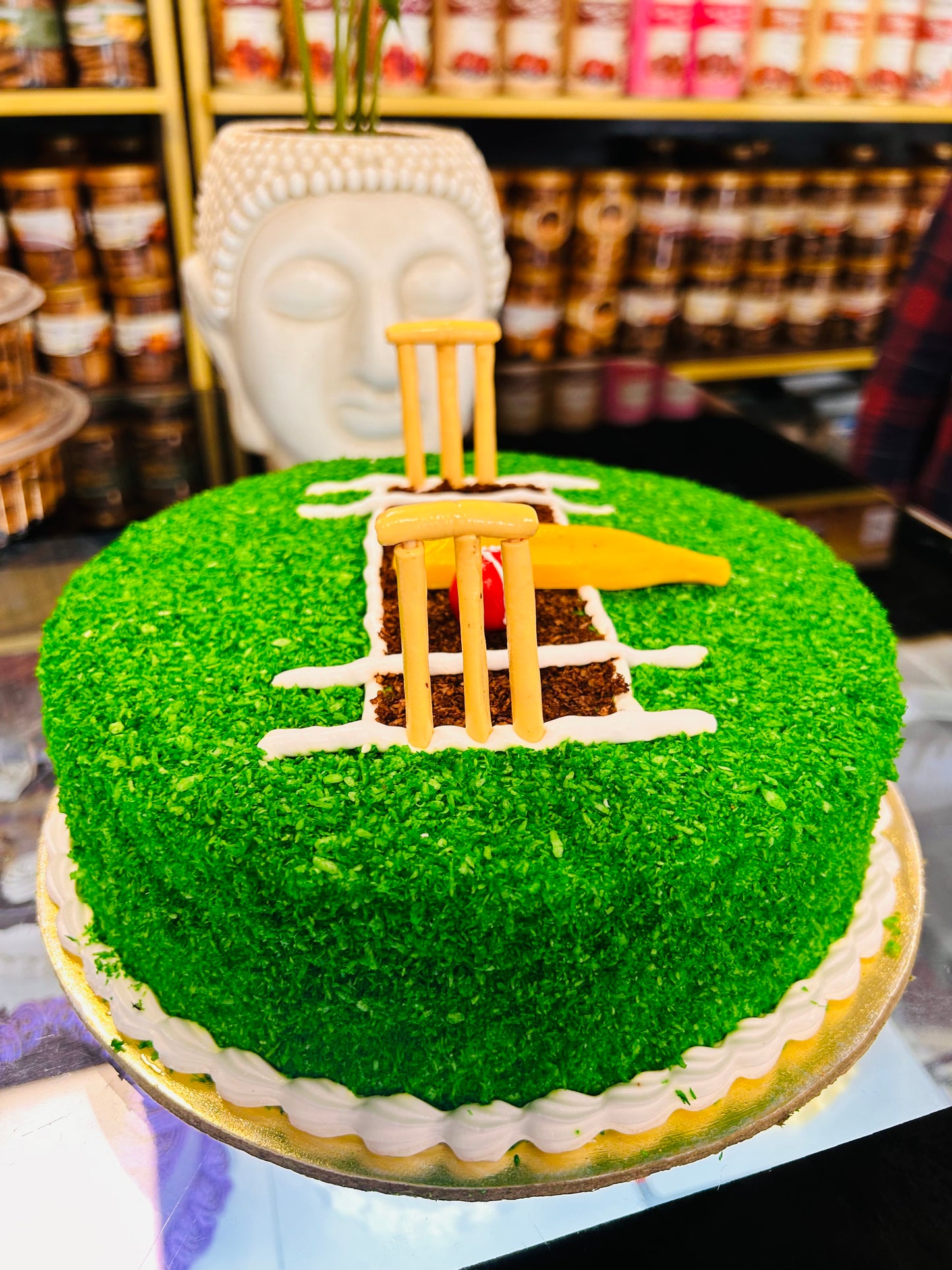 Cricket Pitch Celebration Cake