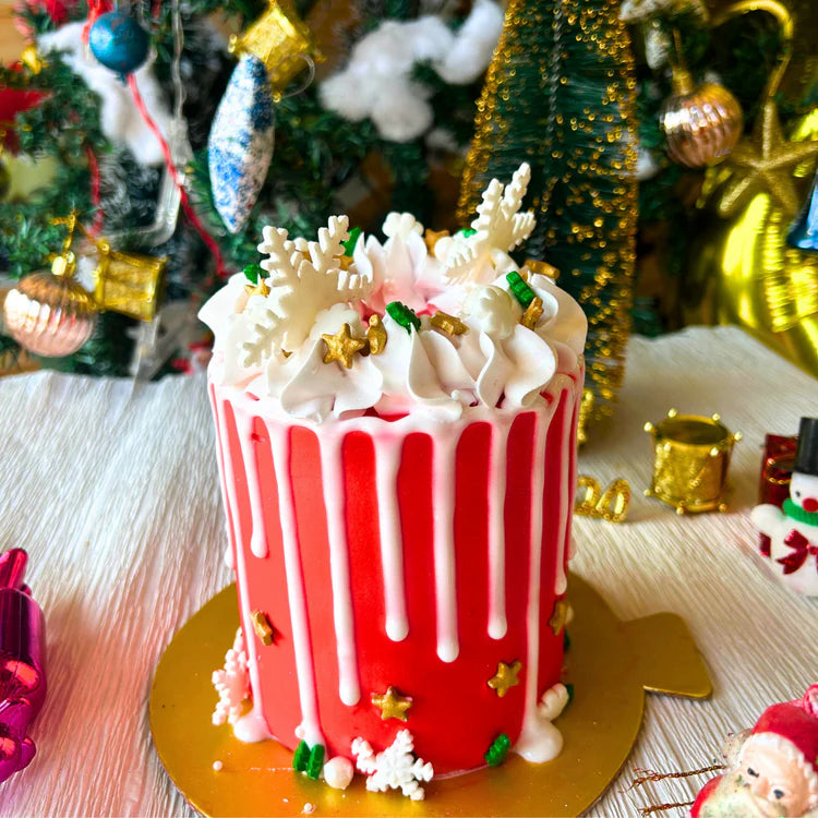 Christmas Glitter Vanilla & White Chocolate Cake| Doon Memories