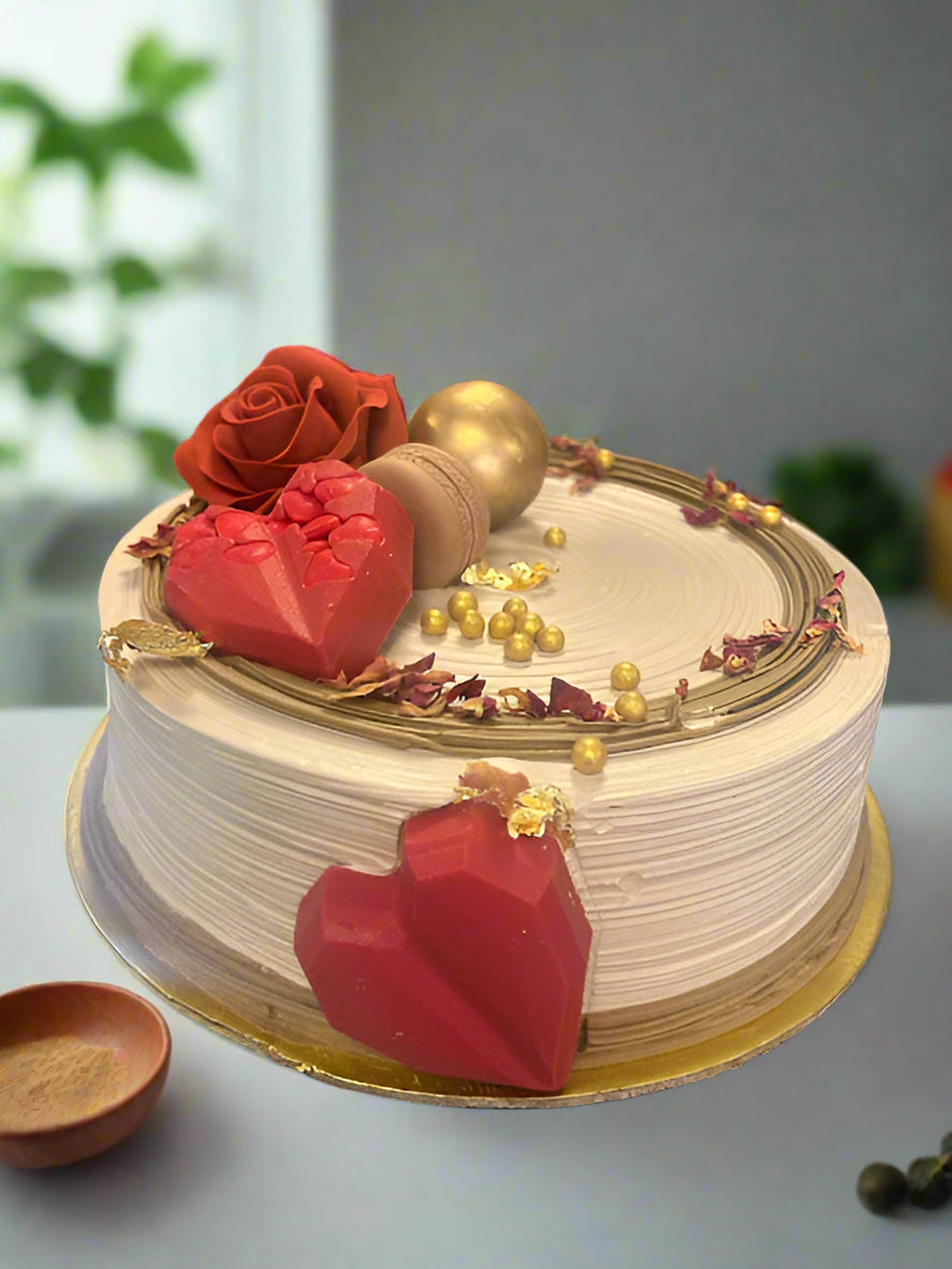 Luxurious Gold Edible Pearls Cake | Doon Memories