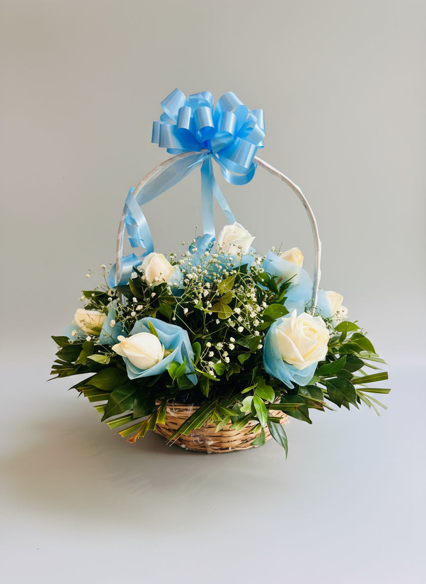 10 white roses bouquet Doon memories