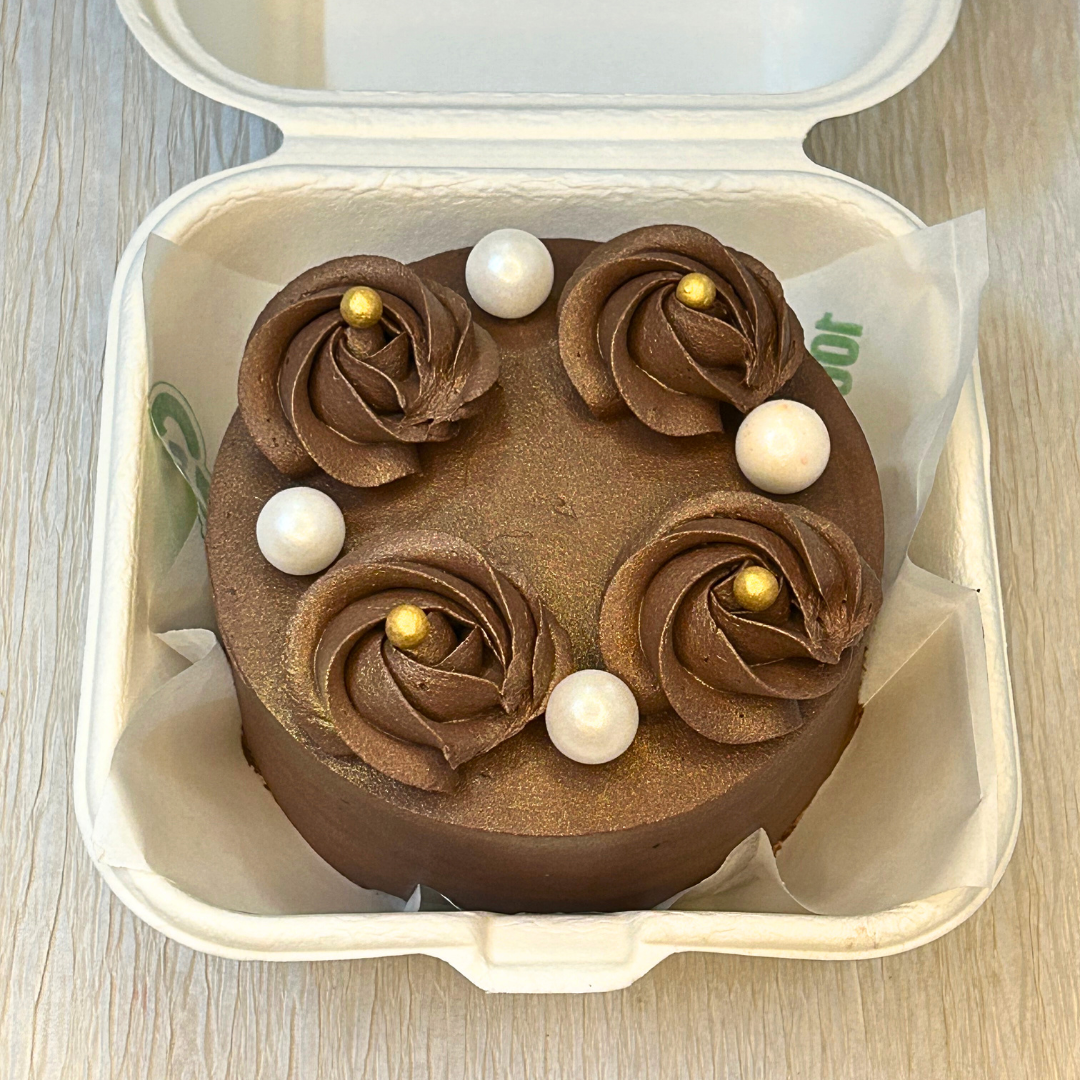 Chocolate Brown Gold-Touched Cake | Doon Memories