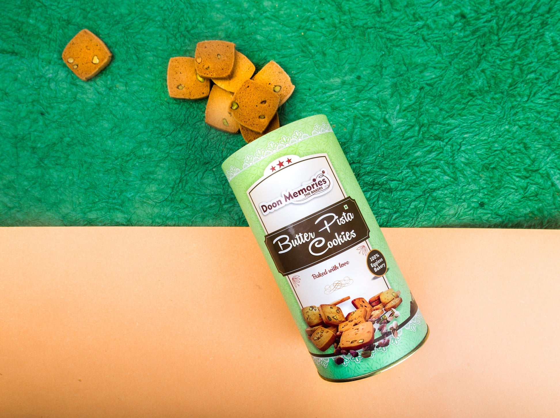 Premium Eggless Butter Pista Cookies | Doon Memories