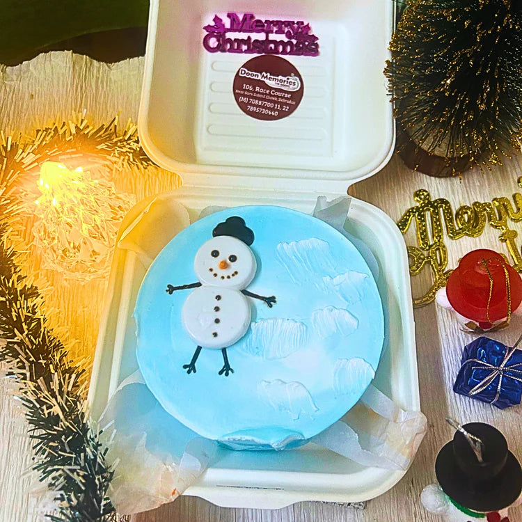 Christmas Special Bento Snowmen Blue Cake| Doon Memories