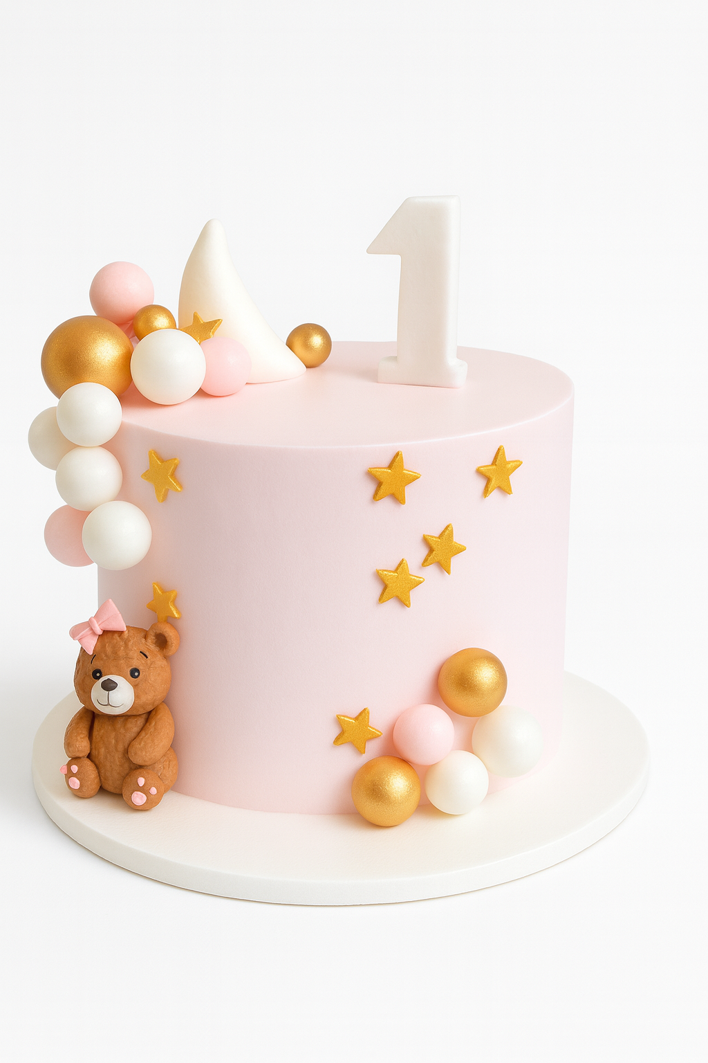 Teddy Theme First Birthday Cake