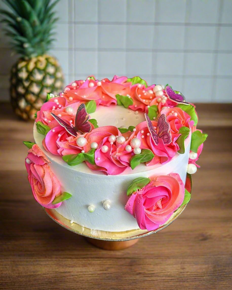 Pineapple Cake With Butterfly