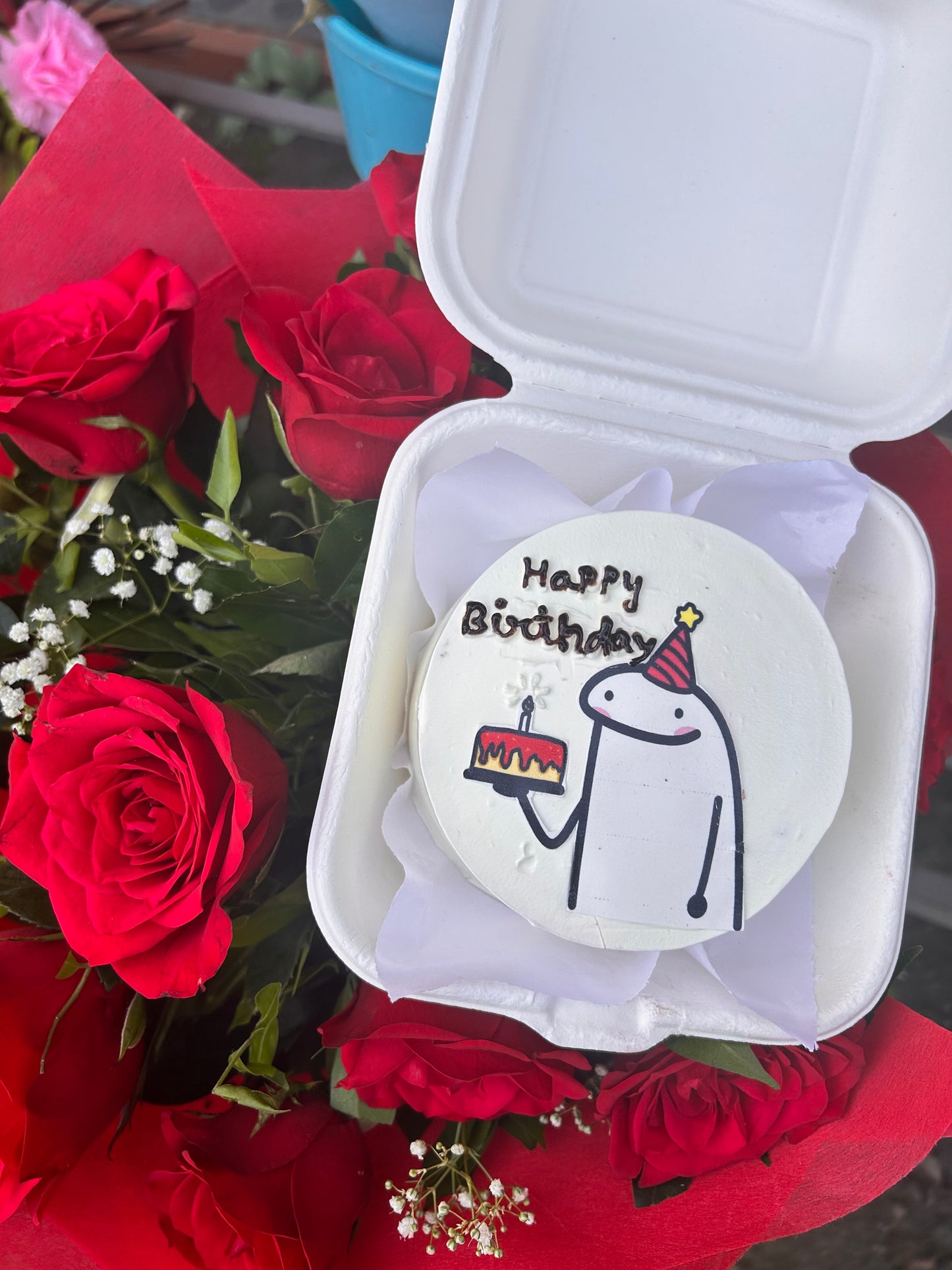 ๐ Cute Doodle Birthday Bento Cake ๐