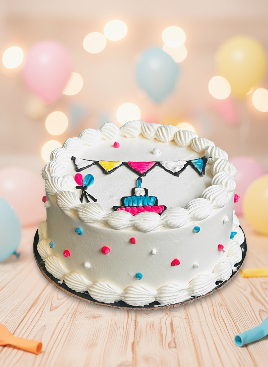 Butterscotch Party Theme Cake