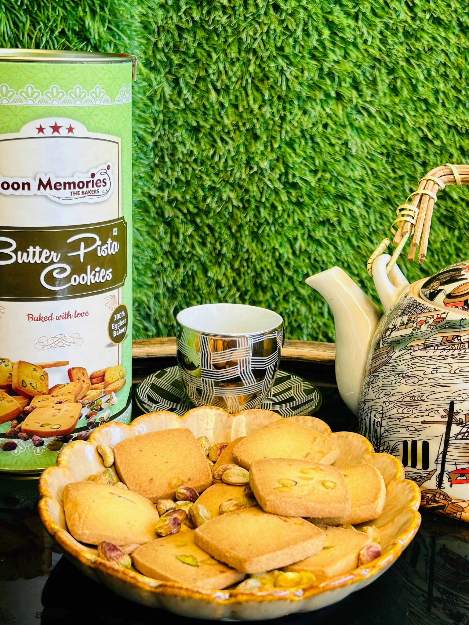 Premium Eggless Butter Pista Cookies | Doon Memories