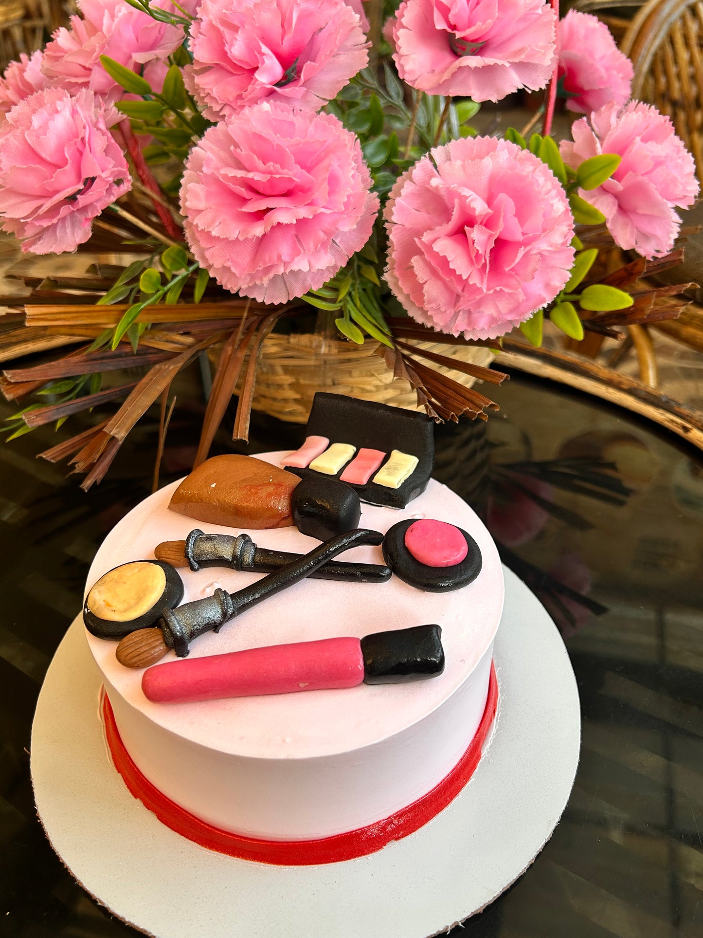 Glam Makeup Theme Cake