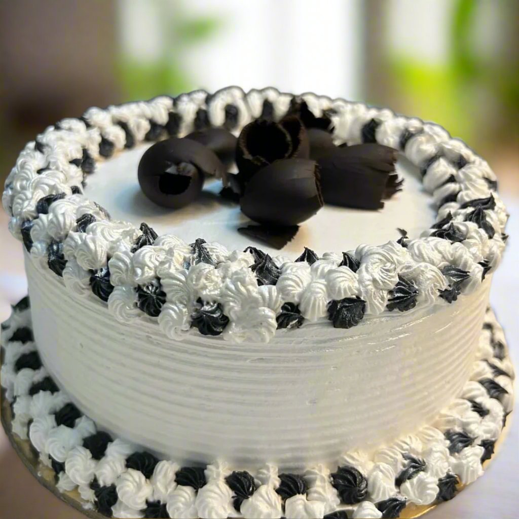 Classic Black Forest White & Brown Chocolate Whipped Cream Cake | Doon Memories