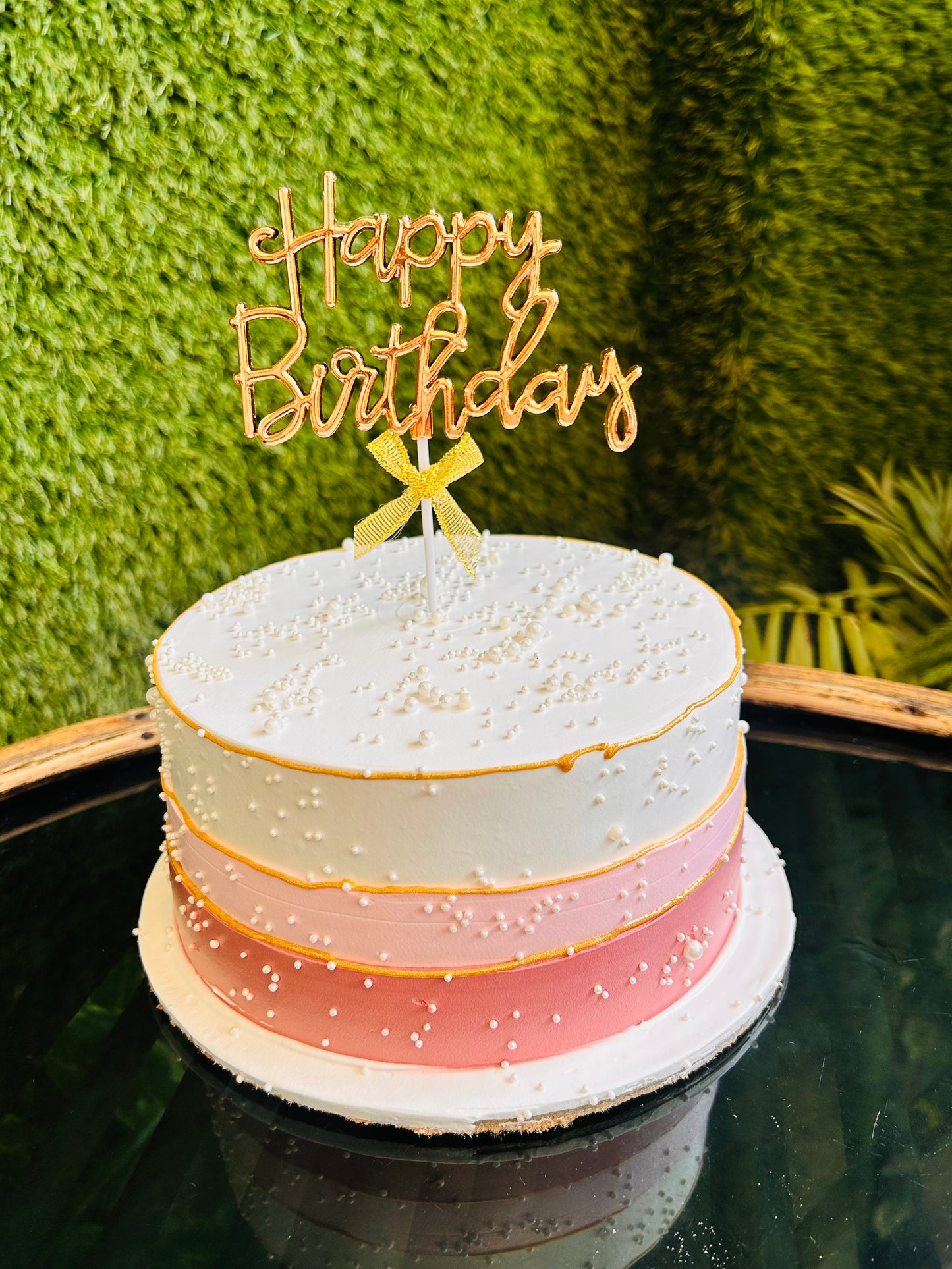 Blush Elegance Birthday Cake