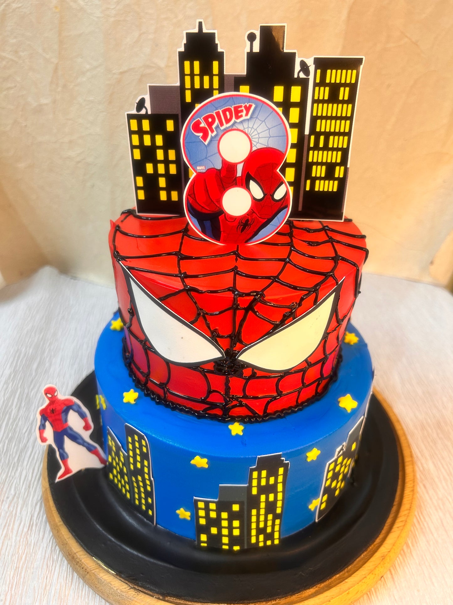 Spidey Skyline Cake