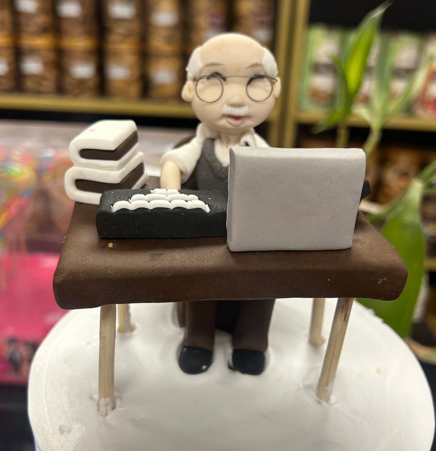 Office Theme Chocolate & White Fondant Cake | Doon Memories