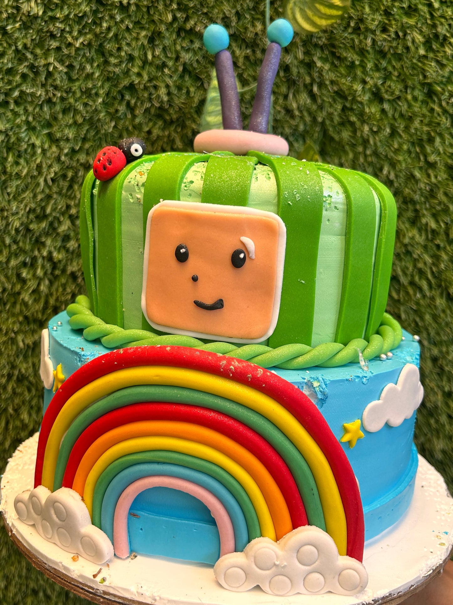 Rainbow Caterpillar Fun Cake