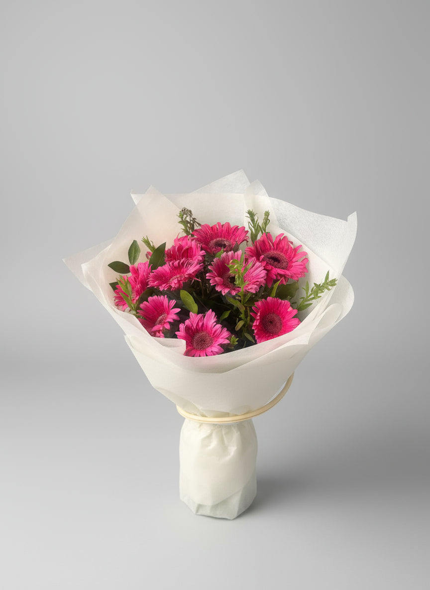 Blooming Pink Gerbera Bouquet | Doon Memories