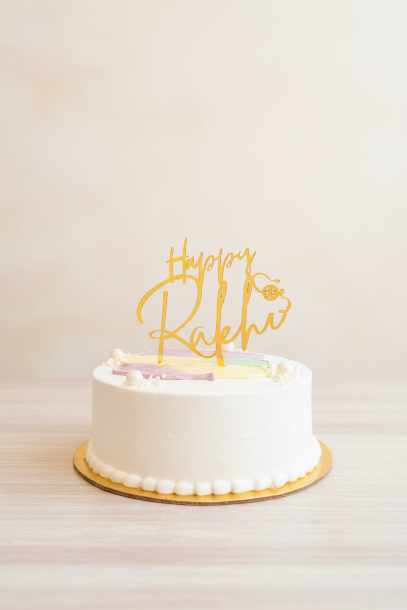 Buy Elegant Rakhi Brushstroke Cake | Doon Memories
