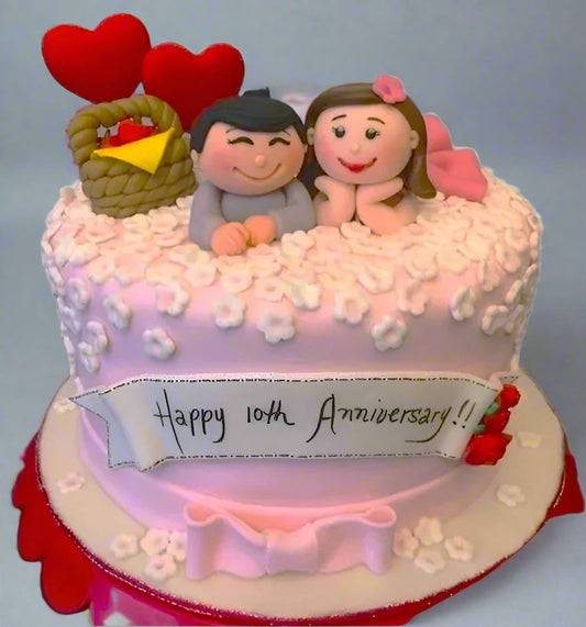 Cute Couple customize Anniversary Cake Online | Doon Memories