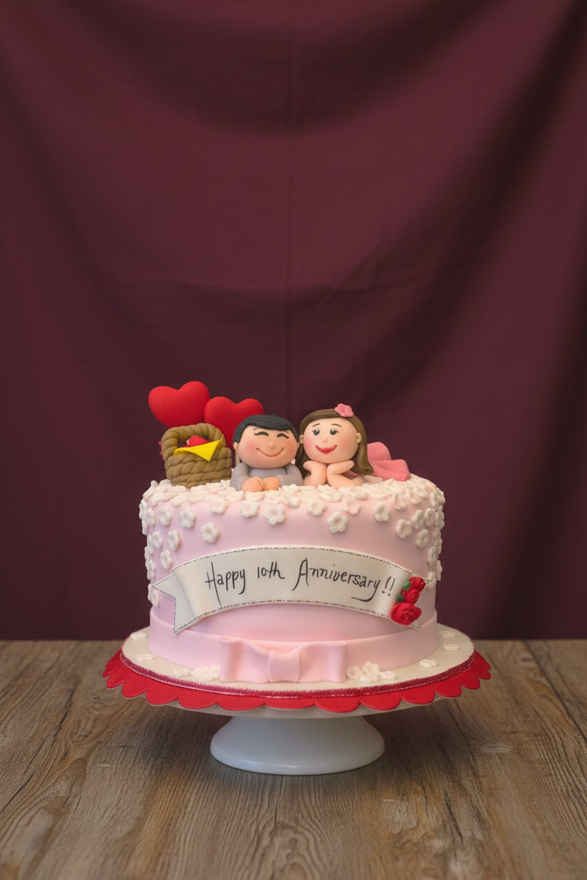 Cute Couple customize Anniversary Cake Online | Doon Memories