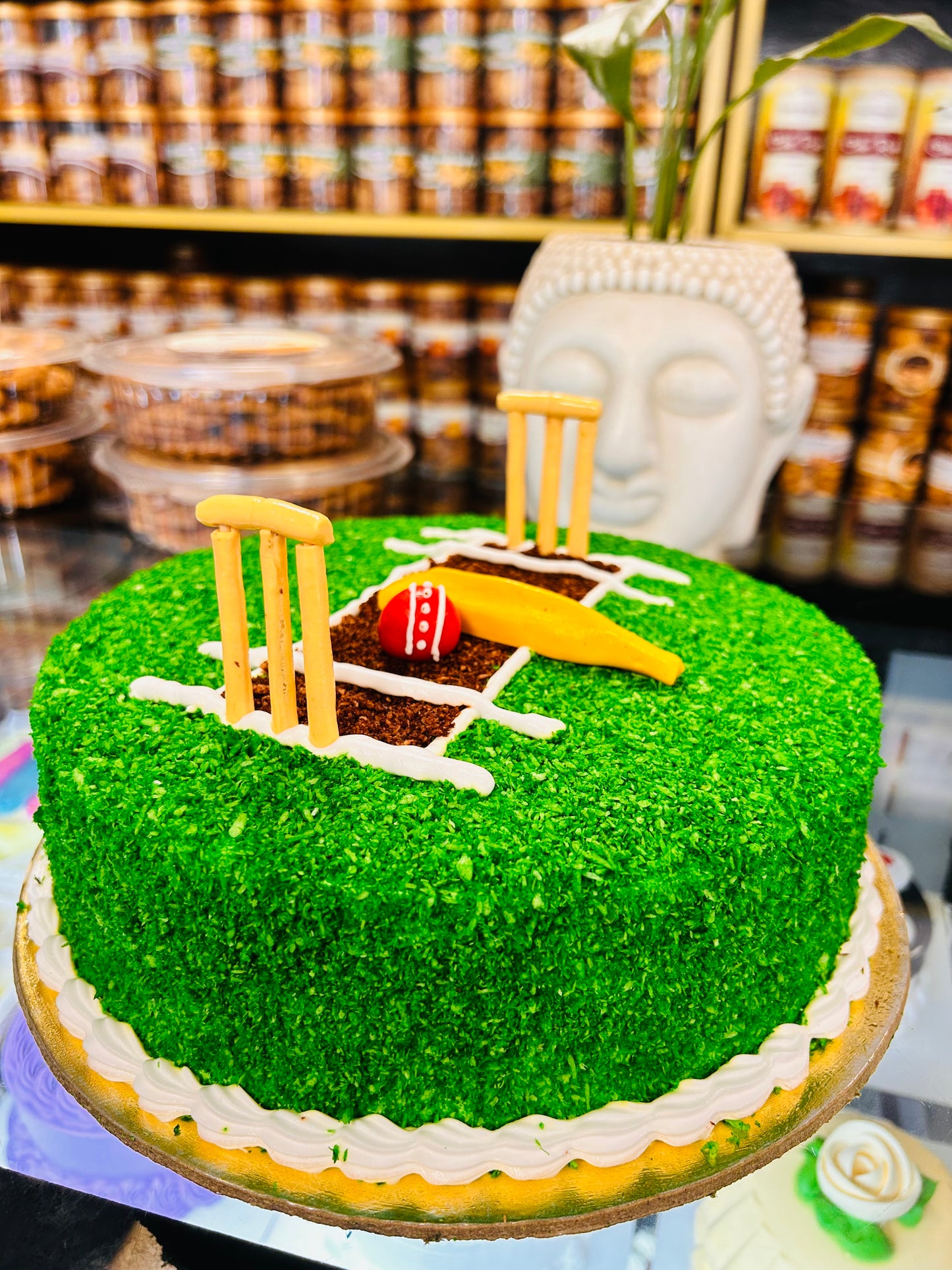 Cricket Pitch Celebration Cake