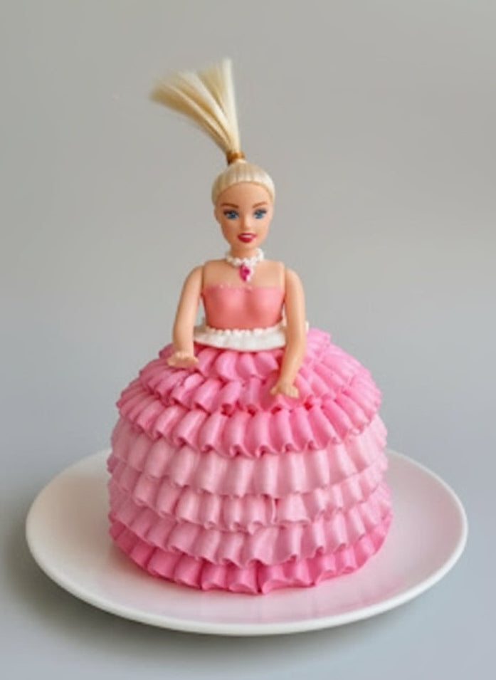 Pink Ruffle Doll Cake