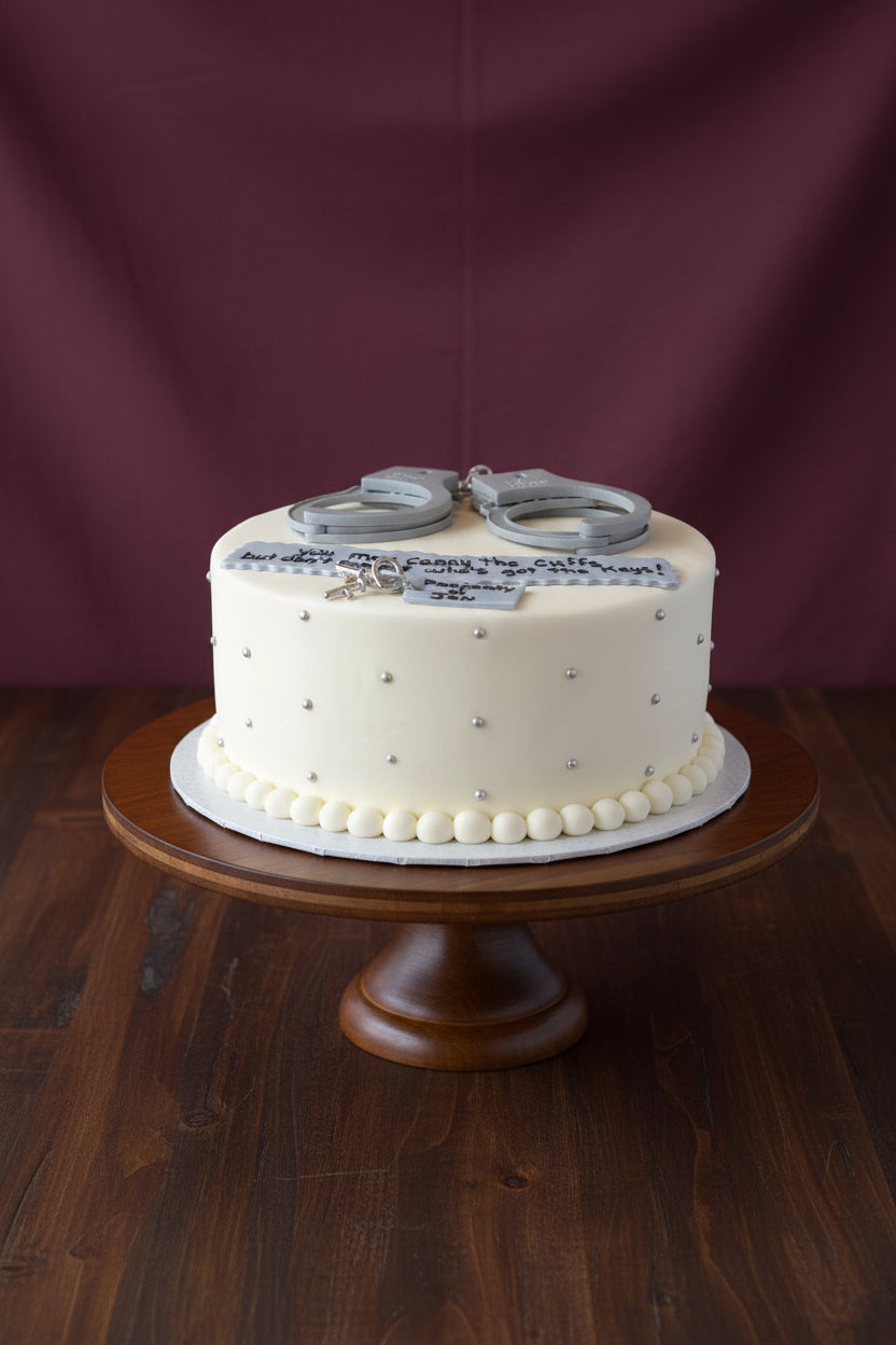 Handcuff Bachelor Party Cake | Doon Memories