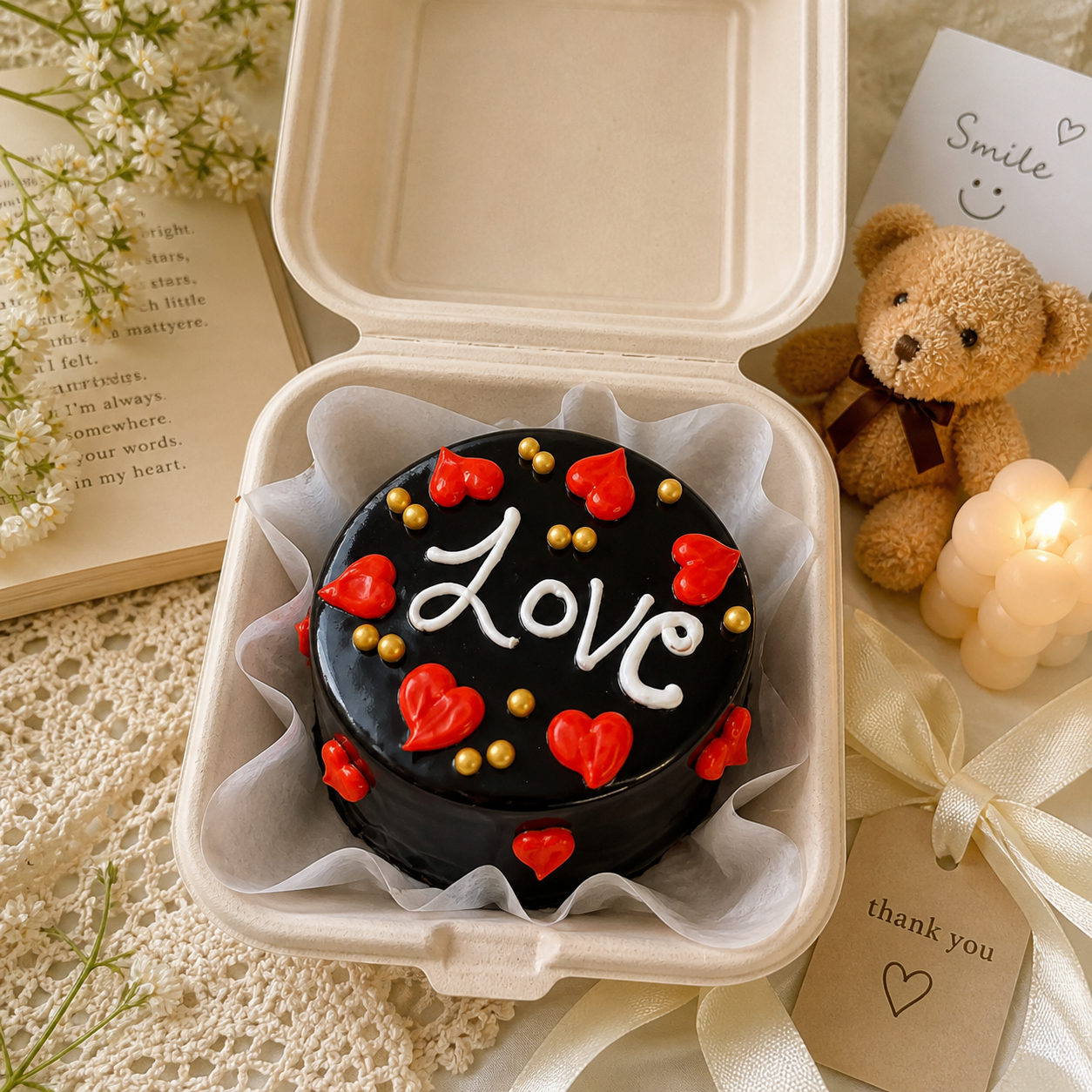 Heartfelt Bites Bento Cake(