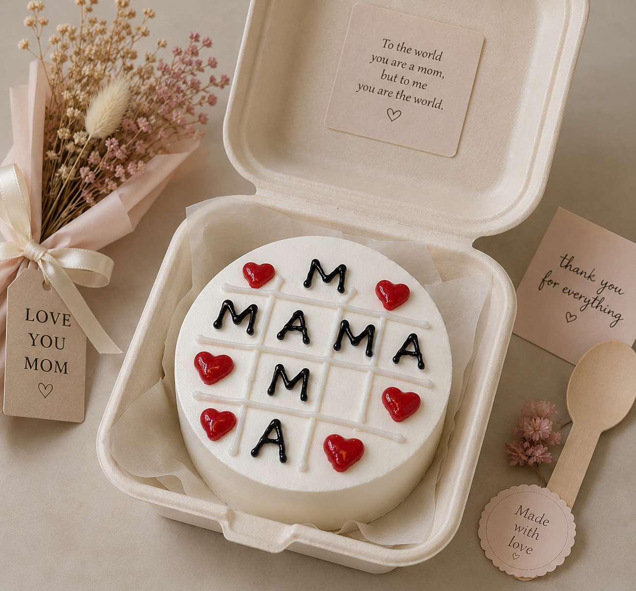 Heartfelt Butterscotch Bento Cake