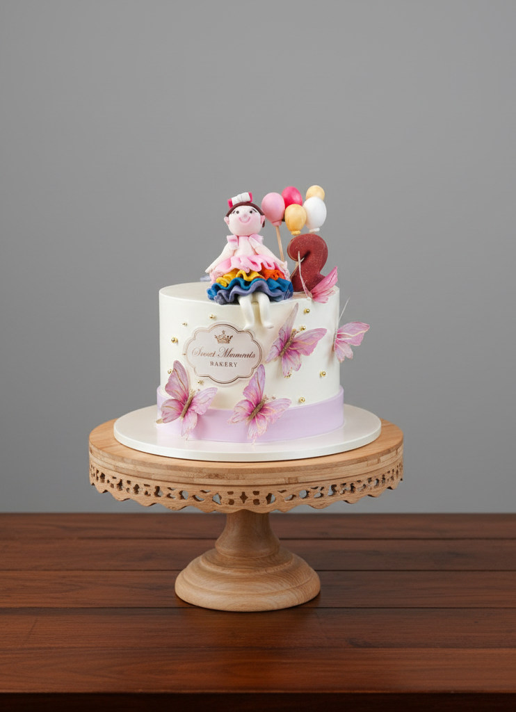 Rainbow Princess Butterfly Theme Cake