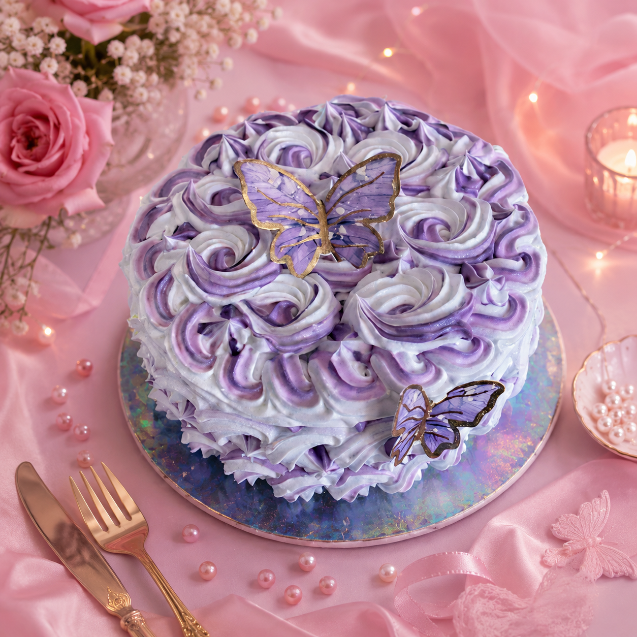 Blueberry Lavender Swirl Cake