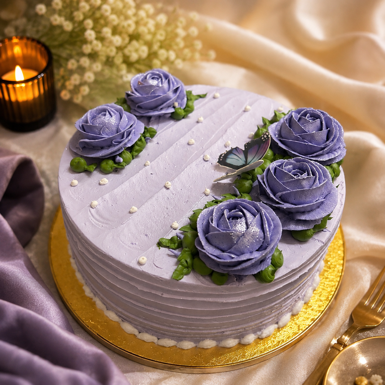 Blueberry Flower Cake