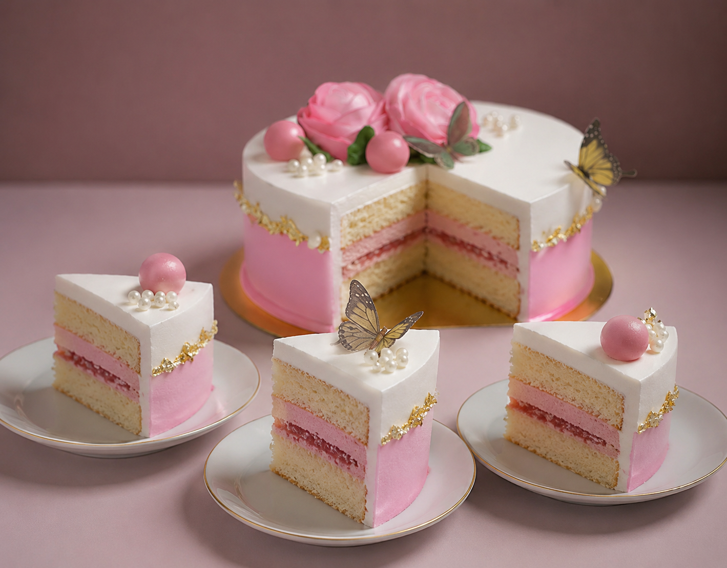 Pink Butterfly Cake
