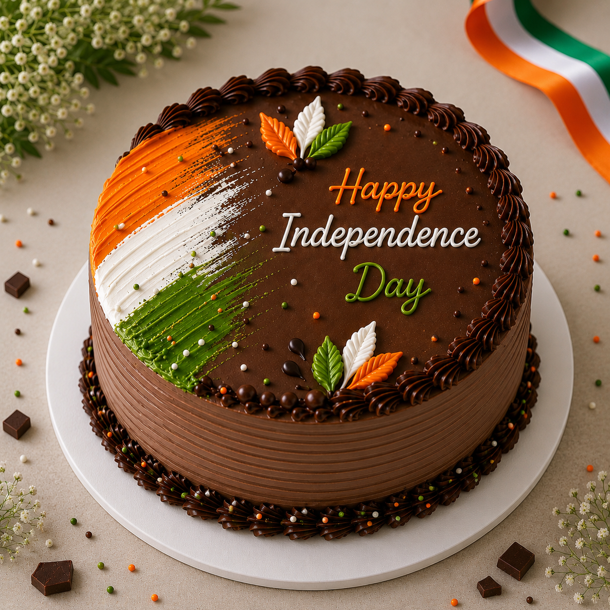 Chocolate Truffle Independence Day Cake
