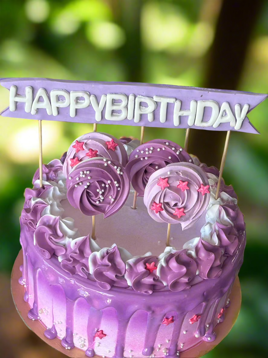 Lavender Drip Lollipop Birthday Cake | Doon Memories