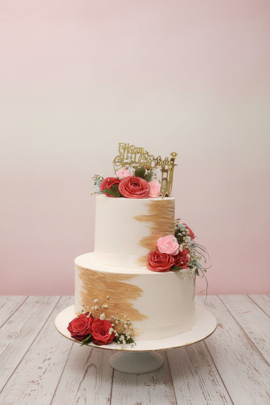 2 Tier Engagement Cake | Doon Memories