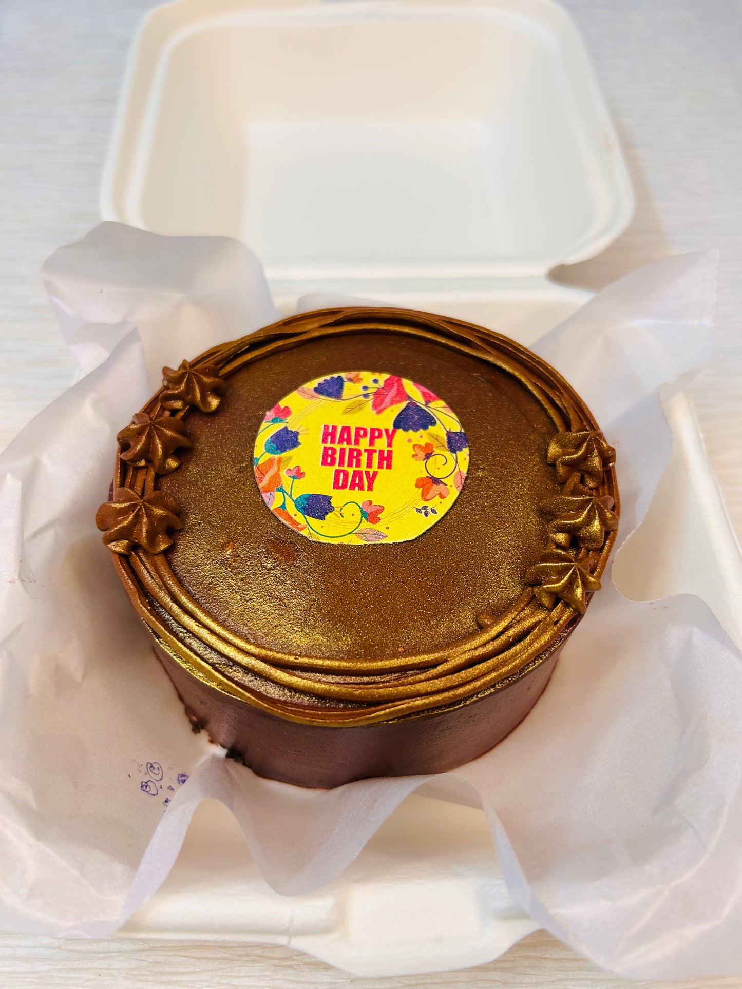 Golden Chocolate Birthday Cake | Doon Memories