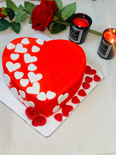 Heart-Shaped Red Velvet Heart Cake Designed Cake | Doon Memories