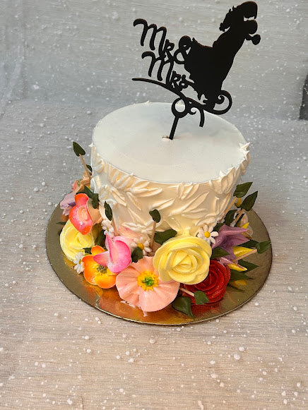 Forever Yours Floral Wedding Cake