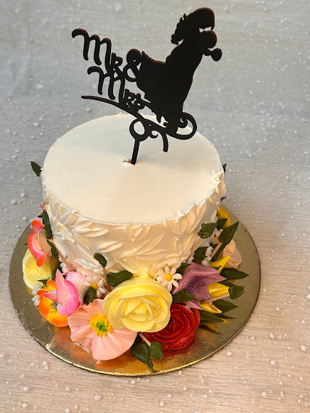 Forever Yours Floral Wedding Cake