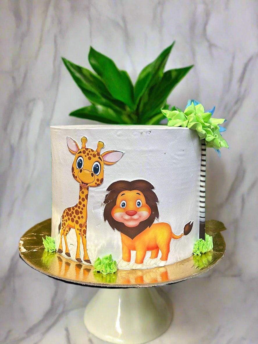 Edible Printed Jungle Theme Cake | Doon Memories
