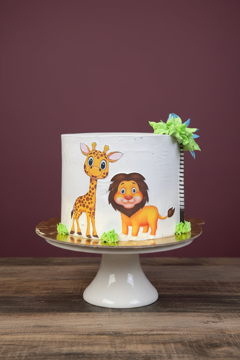 Edible Printed Jungle Theme Cake | Doon Memories