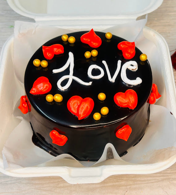 Heart Decorated Chocolate Cake | Doon Memories