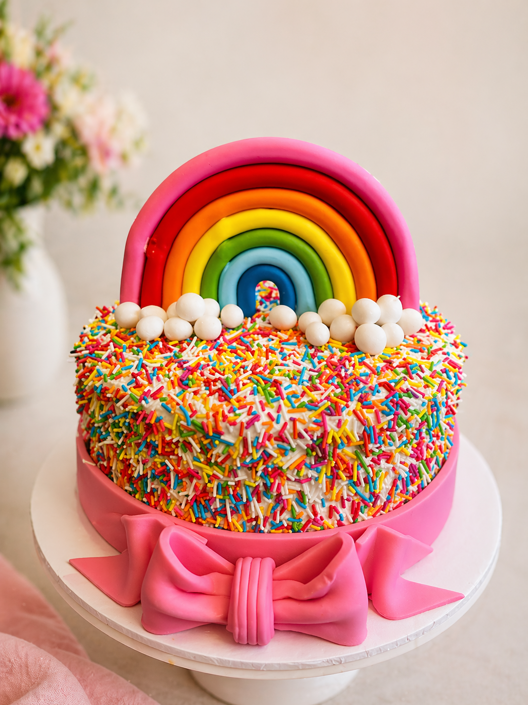 🌈 Rainbow Sprinkle Delight Cake 🎀