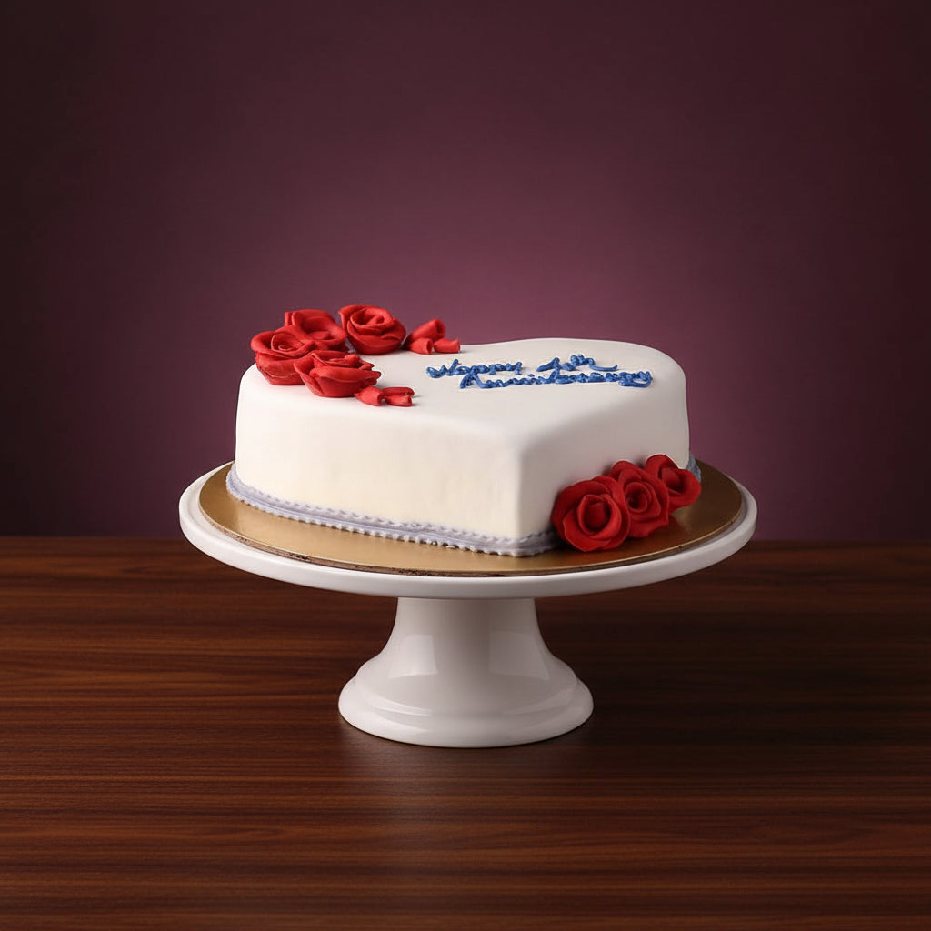 Red Rose 1st Anniversary Cake | Doon Memories