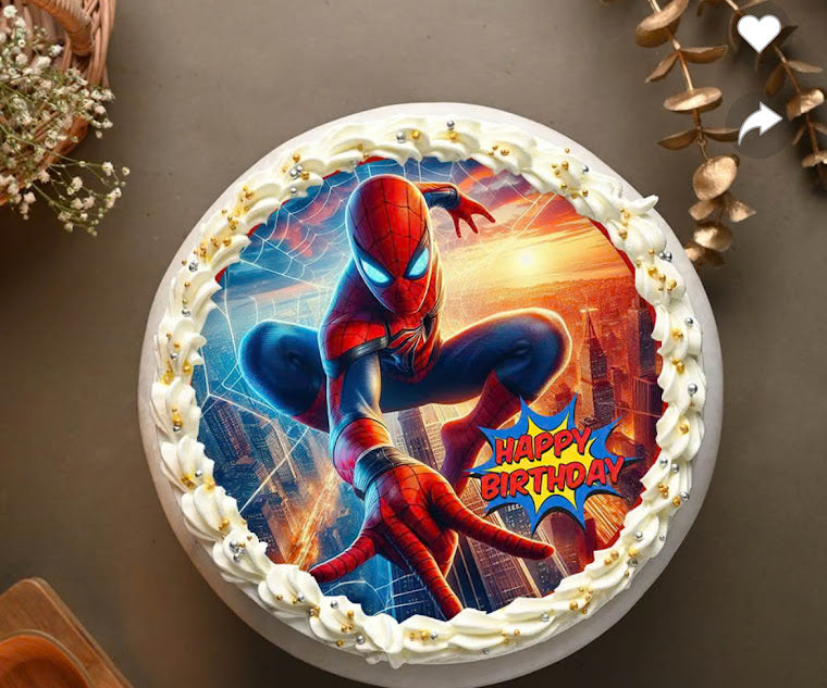 Spiderman-themed Vanilla Birthday Cake | Doon Memories