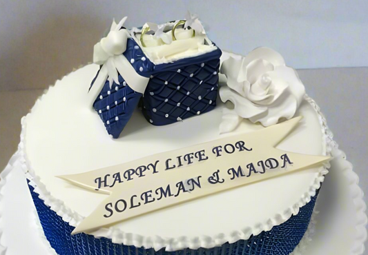 Blue Engagement Cake