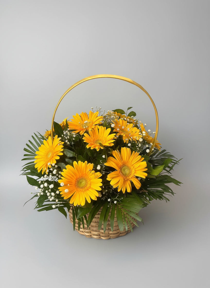 Sunny Gerbera Basket doon memories