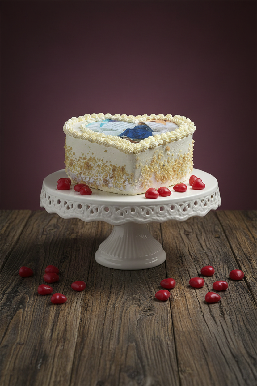 Heart Shape Photo Cake