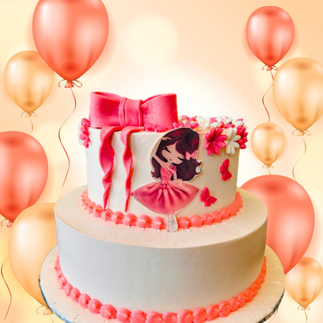 Pink Princess Vanilla Celebration Cake | Doon Memories